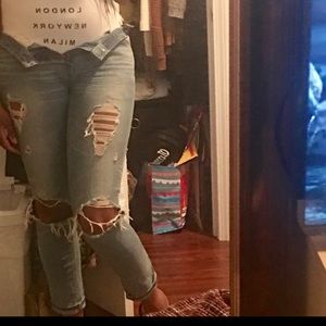 Express Women’s Distressed Girlfriend Jeans